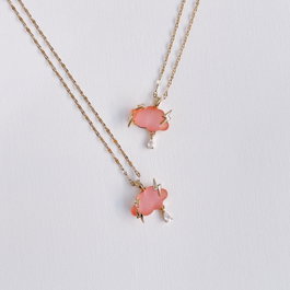 Heliophilia Silver Pinky Could - Collar de Acero Rosa y Dorado